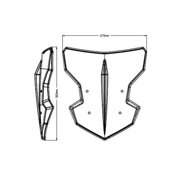 Puig Puig sport screen | black (opaque) | yamaha mt-125 2020>current